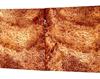 Redwood Burl Veneer Sheets: 19x18 Inch Book Matched Craft Wood for Guitar Bodies, Humidors Boxes