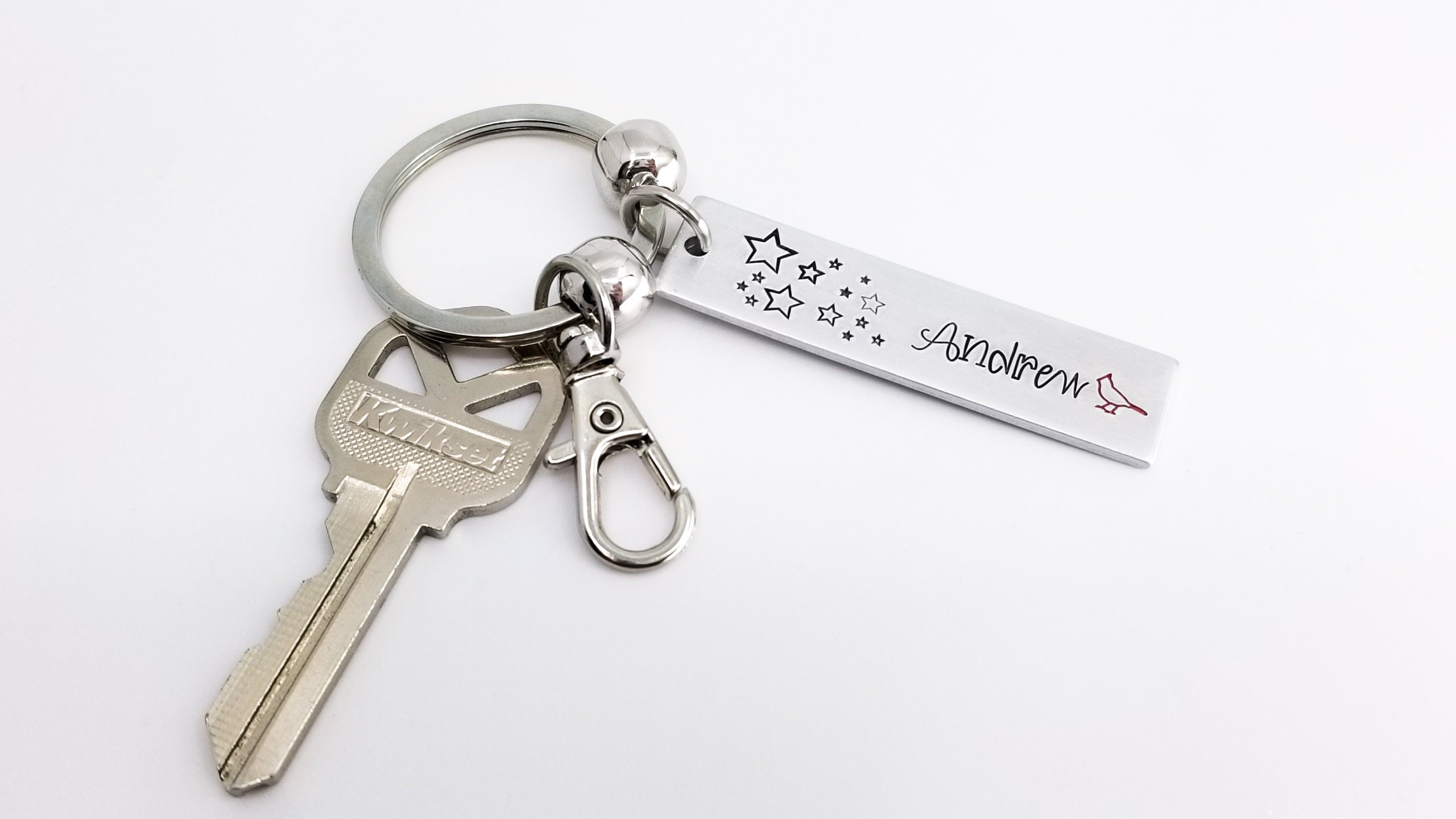 Personalized Name Keychain Key Fob with Custom Text Unique Etsy