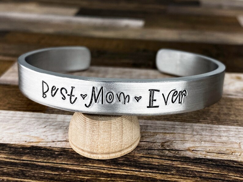 Best Mom Ever Cuff Bracelet Add a Secret Message on the Etsy