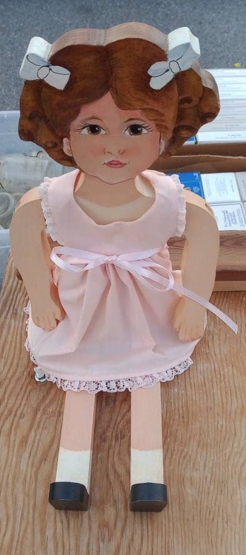 Handmade/Painted Wooden Doll image 1