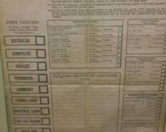 Mail In Historic Framed FDR 1936 Democrat Election Ballot Mint Gem!