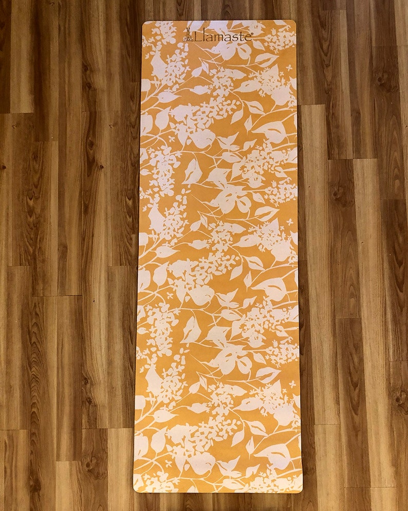 Llamaste All In One Yoga Mat in Spring Floral Washable 100% Suede Yoga Mat image 3