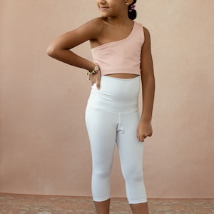 Llamaste Sustainable One Shoulder Yoga Crop Top | Longline Children&#39;s and Teen Cropped Top
