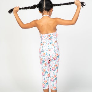 Llamaste High Rise Sustainable Junior's Yoga Leggings in Floral High Waist Children's and Teen Leggings image 3