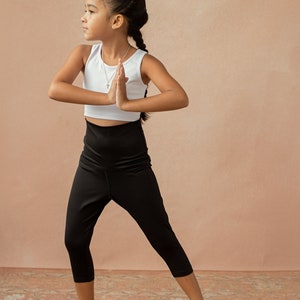 Llamaste Sustainable Junior&#39;s Racerback Crop Top | Longline Yoga Top for Children and Teens