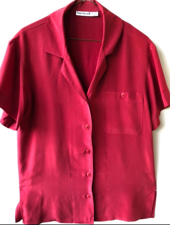Vintage 1980s ANNE KLEIN II Classic Women's Red Si
