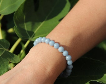 Natural Blue Angelite Bracelet | Baby Shower Favors