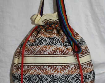 Peruvian Handmade Large Hobo Crossbody Drawstring Manta Bag Large New (#1.2)