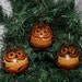 Peruvian Gourd Handcrafted Ornament Set of 3 Owls Design New (1.1)