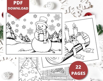 Winter and Christmas Coloring Pages | Instant Download - PDF Printable