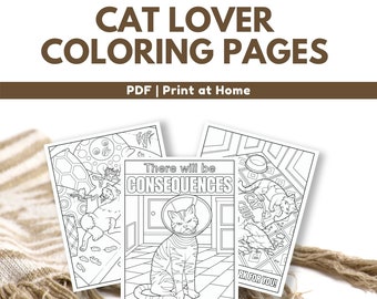 Crazy Cat Lover Coloring Pages | PDF - Instant Download