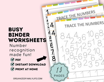 Preschool Number Recognition 1-10 Worksheets - Busy Binder PDF Download