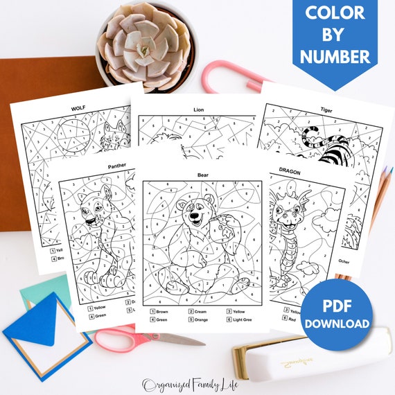 Kids Color by Number Printable PDF Printable Coloring - Etsy Canada