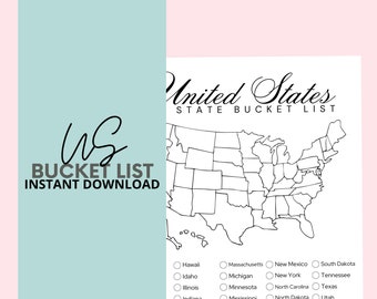 US Bucket List Printable | America's 50 States Checklist PDF - Instant Download