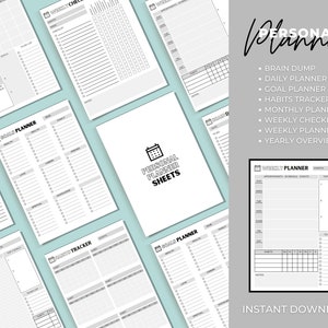 Personal Planner Pages Printable Daily, Weekly, Monthly, and Yearly Planner Pages Simple Personal Printable Instant Download PDF zdjęcie 1