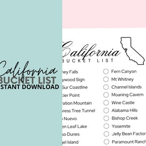 California Bucket List Coloring Printable | California Coloring Pages | Coloring Printable PDF - Instant Download