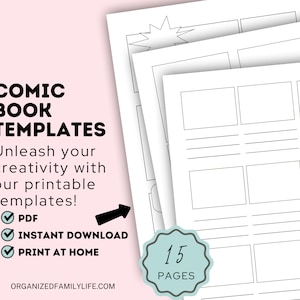 Comic Book Printable Templates | Create Your Own Comic | Instant ...