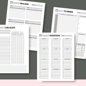 Personal Planner Pages Printable Daily, Weekly, Monthly, and Yearly Planner Pages Simple Personal Printable Instant Download PDF image 3