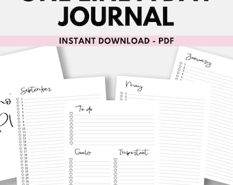 One Line a Day druckbarer Monatsplaner | Einfaches Tagebuch Sofort Download - PDF