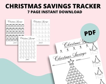 Savings Tracker for Christmas: Challenge Yourself to Save 300, 500, or 1000 | Instant PDF Download