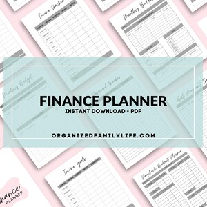 Printable Finance Planner – Budget Tracker, Income Goals, Monthly & Paycheck Budgeting PDF | Instant Download