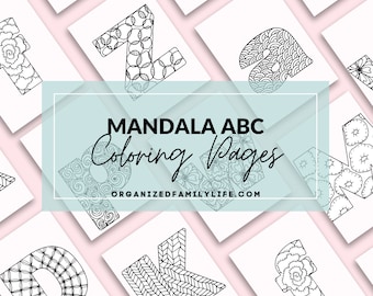 Mandala Alphabet Coloring Pages: A-Z Letter Activity (PDF Download)