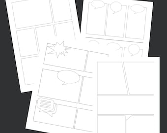 Comic Book Printable Templates | Create Your Own Comic | Instant Download - PDF