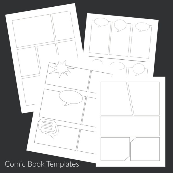 Comic Book Printable Templates | Create Your Own Comic | Instant Download - PDF