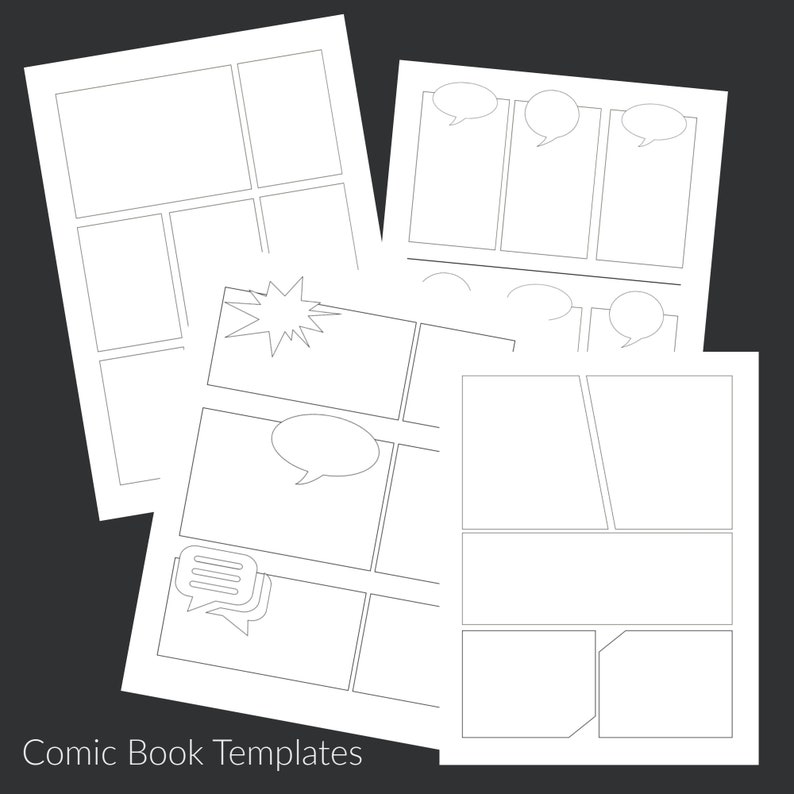 Comic Book Printable Templates Create Your Own Comic Instant Download PDF image 1