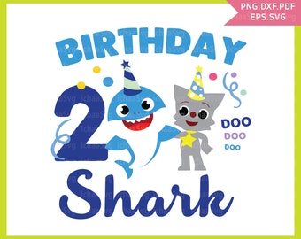 Free 130 Baby Shark 2Nd Birthday Shirt Svg SVG PNG EPS DXF File