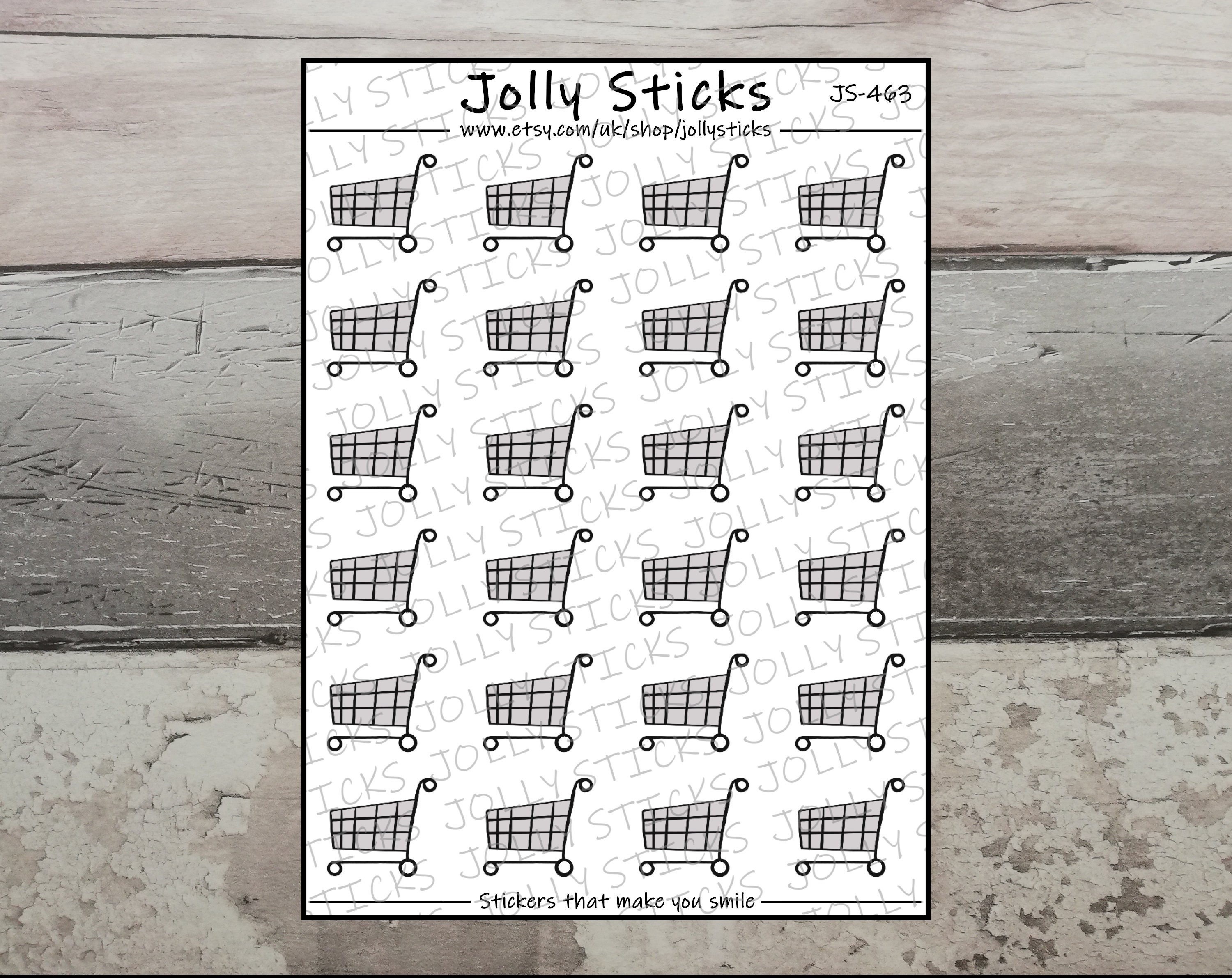 Grocery Doodle Stickers Shopping Trolley Stickers Food Shop Etsy