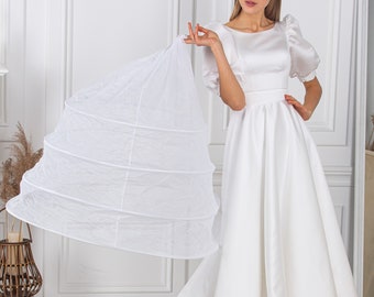 Wedding Petticoat with Hoops, Bridal Tulle Underskirt, Soft Crinoline Slip, Handmade Custom Size Petticoat for A Line and Ball Gown Dress