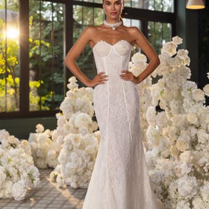 mermaid wedding dress with attached skirt Mermaid Wedding Dress With Detachable Overskirt,... From Dressvip, $243.48