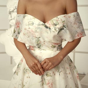 Magical Forest Woodland Wedding Dress, Forest Fairy Wedding Dress, Organza Wedding Dress, Backless Sexy Wedding Dress, Floral Wedding Dress