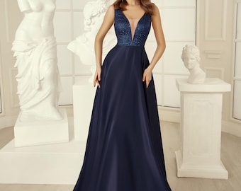 Navy Blue Long Slit Dress With Belt, Bridesmaid Dress, Cocktail Dress, Wedding Guest Dress, Maxi Party Dress, Formal Dress, Prom Dress - Etsy Navy Blue Long Slit Dress With Belt, Bridesmaid Dress, Cocktail Dress, Wedding Guest Dress, Maxi Party Dress, Formal Dress, Prom Dress - Etsy