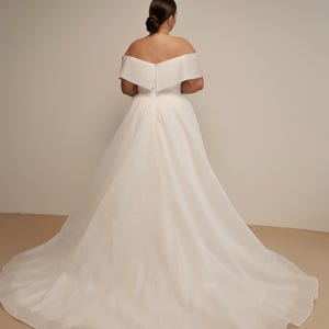 Plus Size Wedding Dress, Simple A-Line Wedding Dress, Open Shoulder Bridal Dress, Custom Size Wedding Dress, Princess Style Wedding Dress image 3