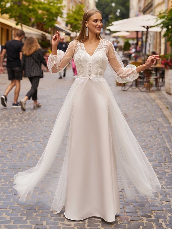 Double Crepe Fit & Flare | Wedding Dress | Justin Alexander 99217 | RK  Bridal NYC