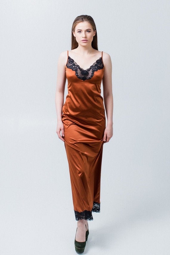 long satin nightgown