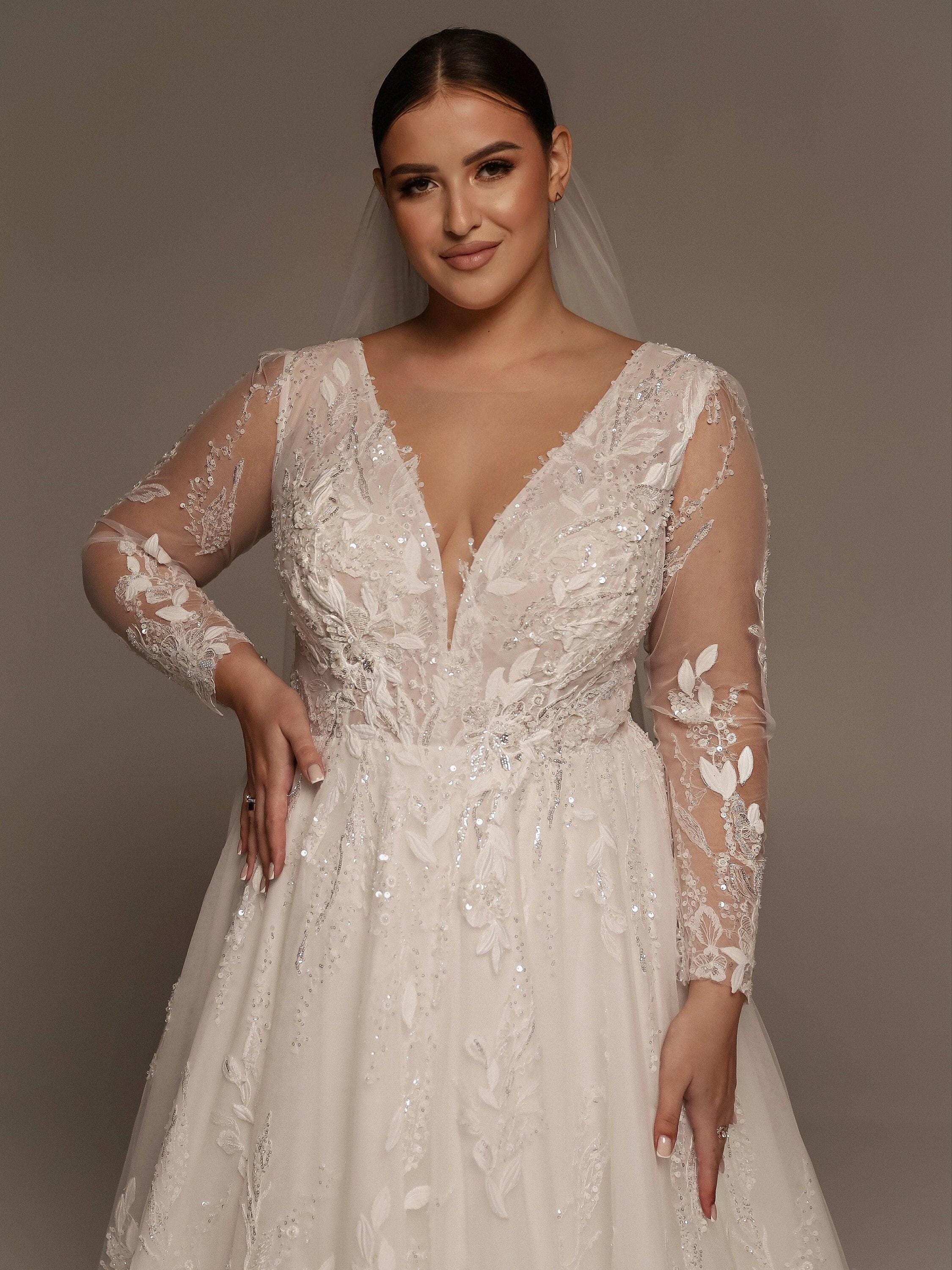 Jumper Dresses Lace $99 David's Bridal Sale Dainty Plus Size Wedding Dress  With Lace Long Sleeve