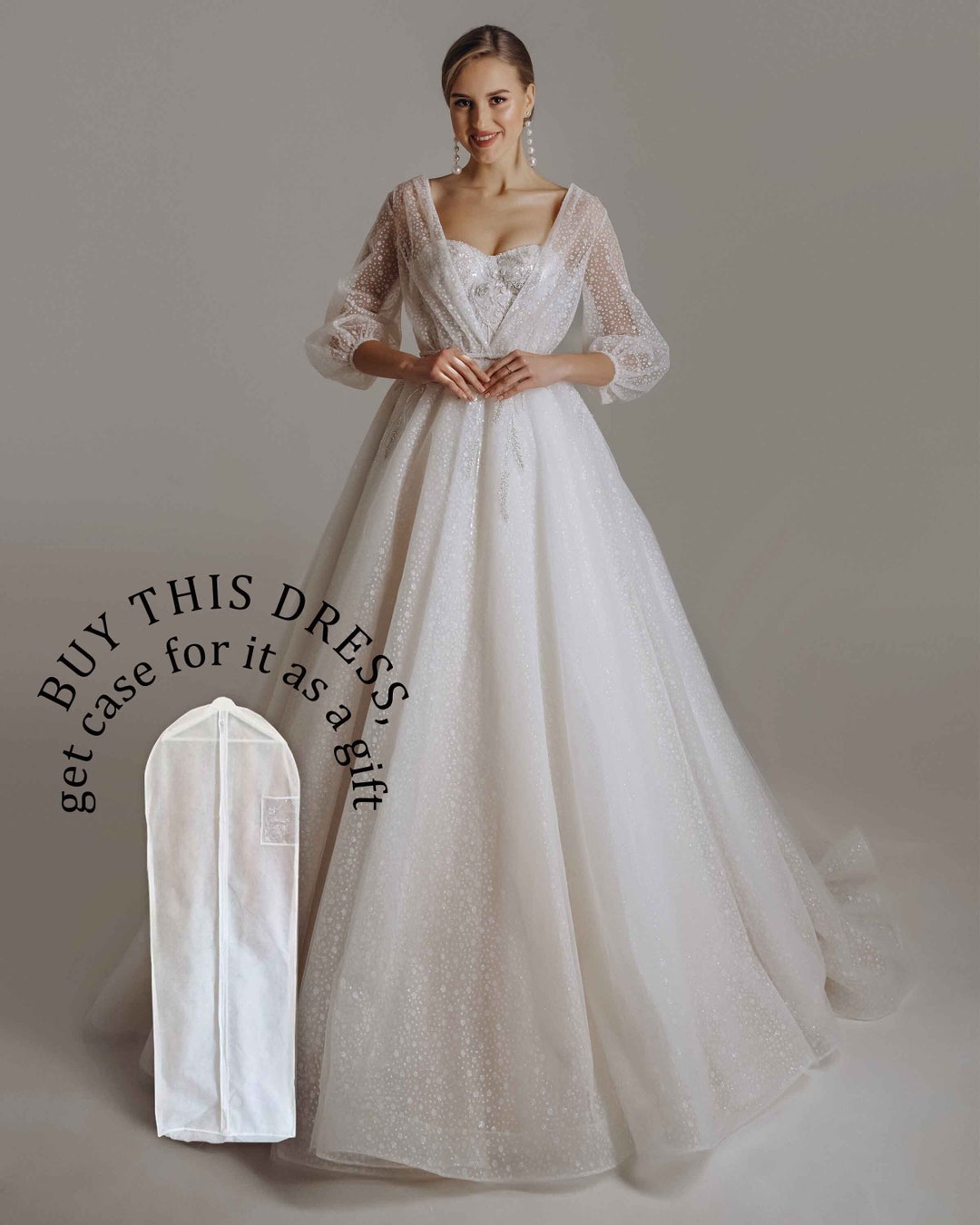 Wedding Day Dress Bridal Dress With Cape Aline Wedding Etsy