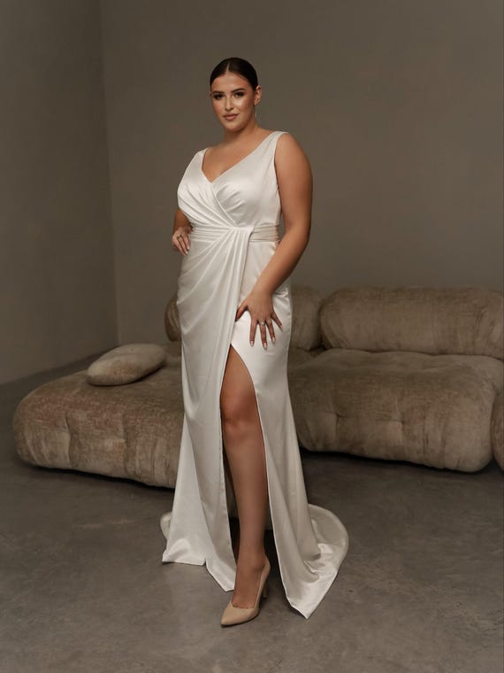 princess polly baby blue dress Long Sleeved Winter Bridal Dresses | Satin Wedding Gowns main image 1