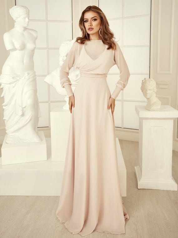 Evening Dress With Chiffon Cape