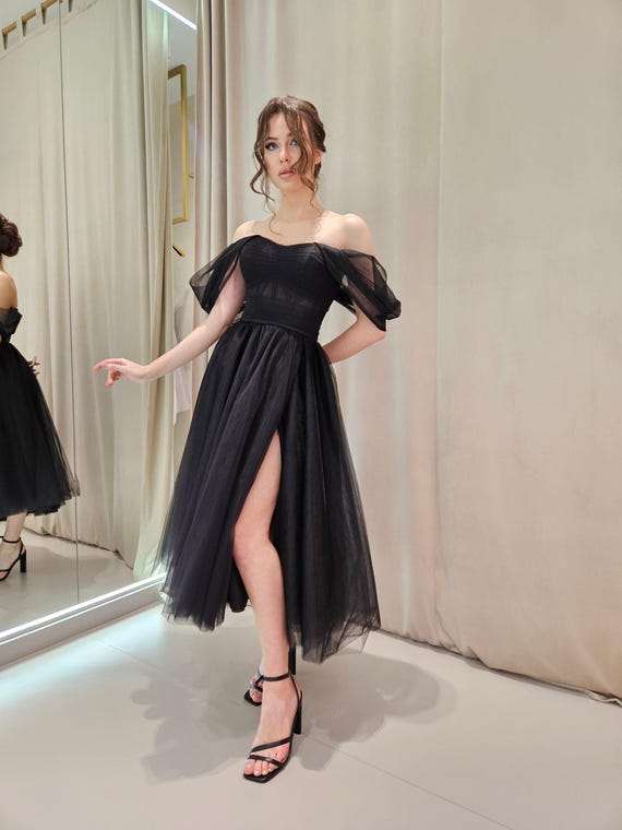 slim fit dress slacks Sweetheart Neck Black Tulle Long Quinceanera Dresses Black / 00