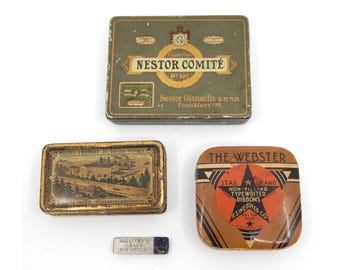 Antique Assortment of Small Product Tins