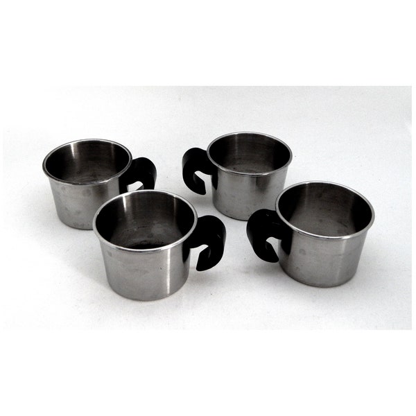 Set of 4 Chrome Dixie Cup Holders with Handles