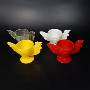 Vintage Set of Mid Century Plastic Egg Cups