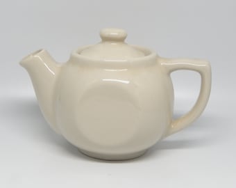Vintage White Individual Diner Style Teapot