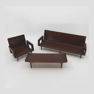 Vintage 1950s Mattel Mid Century Modern Wooden Living Room Set
