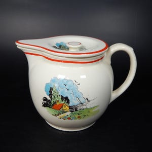 Vintage Ceramic Pantry Bak-in Pitcher with Lid by Crooksville