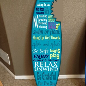surf board surfboard decor hawaiian beach surfing beach decor Pool decor, Pool Signs